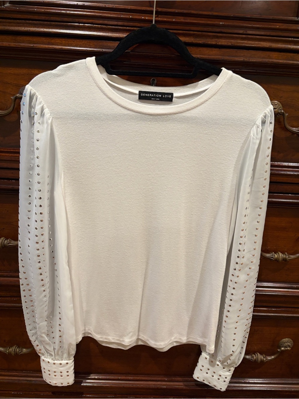 Generation Love Ivory Long-Sleeve Studded Top